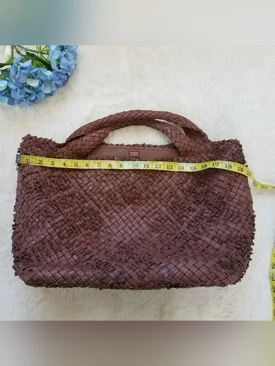 Falorni Italia Leather Textured Woven Large Tote Bag - Picture 3 of 9